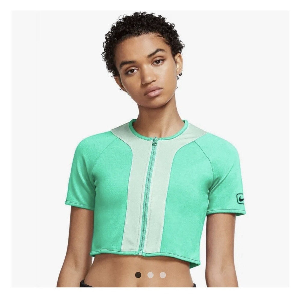 NWT Nike Sportswear Womens Full‎ Zip Crop Top Green Mint CZ9775-342 Medium NWT